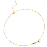 S925 Sterling Silver Colorful Zircon Necklace for Women