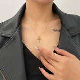 S925 Cross Necklace Women's Collar Chain Retro Jewelry Girl Gift Party