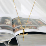 S925 Cross Necklace Women's Collar Chain Retro Jewelry Girl Gift Party