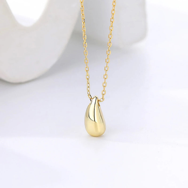 S925 Sterling Silver Droplet Necklace Female Collar Chain Jewelry