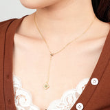 S925 Sterling Silver Emerald Tassel Necklace Women's Jewelry