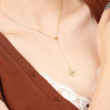 S925 Sterling Silver Emerald Tassel Necklace Women's Jewelry