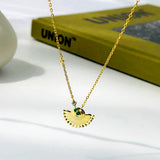 WPB S925 Sterling Silver Necklace Women's Fan Small Skirt Necklace