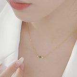 Heart Emerald Necklace Sterling Silver Women's Jewelry