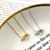 S925 Sterling Silver Knot Necklace Women's Pendant Collar Chain
