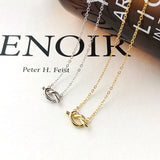 S925 Sterling Silver Knot Necklace Women's Pendant Collar Chain