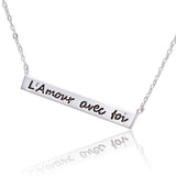 S925 Sterling Silver Long Letter Necklace Female Collar Chain