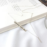 S925 Sterling Silver Long Letter Necklace Female Collar Chain