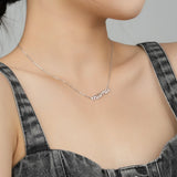 S925 Sterling Silver Mother's mama Necklace Zircon Girl's Gift