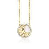 925 Silver Shell Moon Necklace for Women