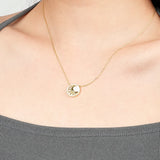 925 Silver Shell Moon Necklace for Women