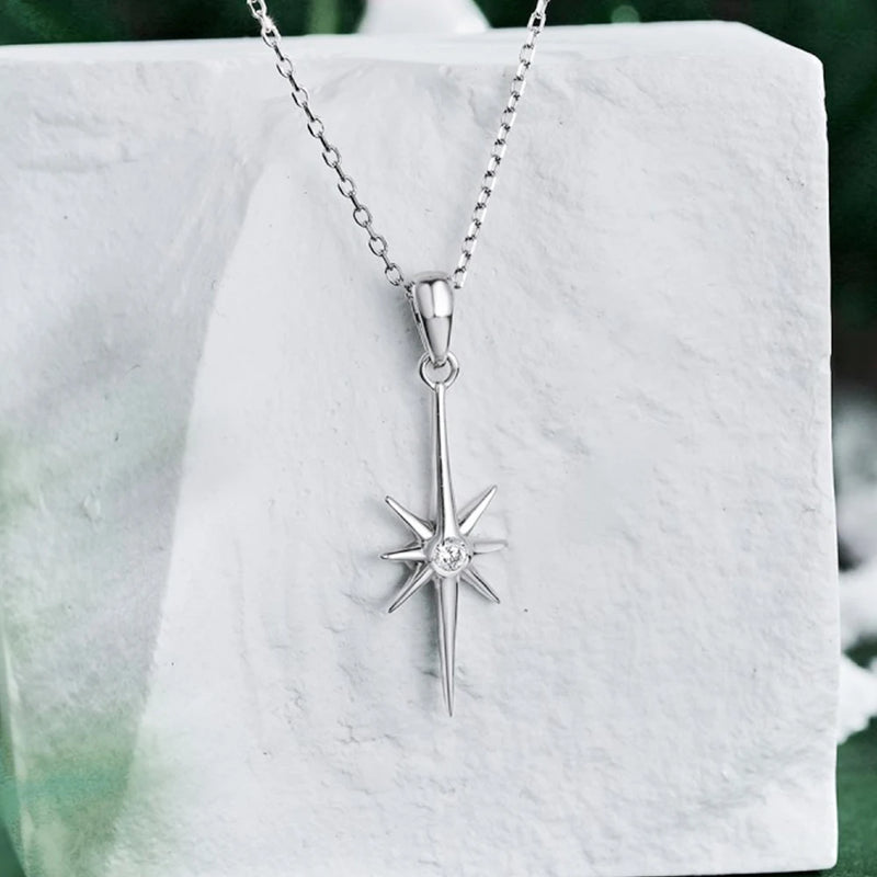 S925 Sterling Silver Sun Necklace with Zircon Jewelry