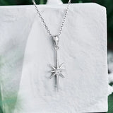 S925 Sterling Silver Sun Necklace with Zircon Jewelry