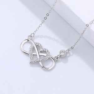 Vintage Hollow Zircon Necklace, Sterling Silver Jewelry