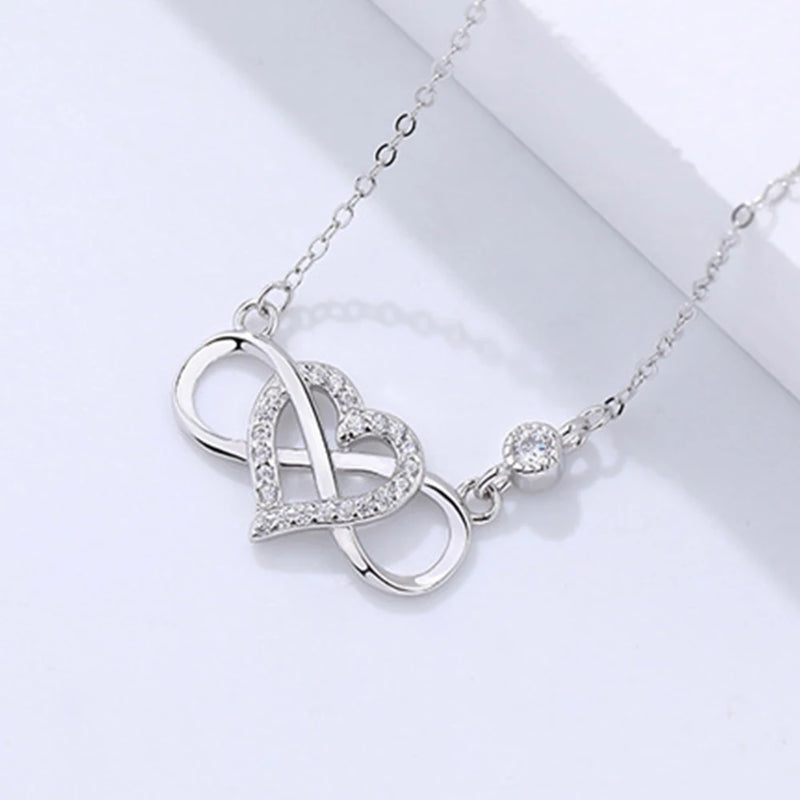 Vintage Hollow Zircon Necklace, Sterling Silver Jewelry