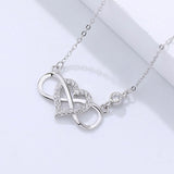 Vintage Hollow Zircon Necklace, Sterling Silver Jewelry