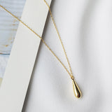 S925 Silver Water Drop Necklace Women's Collar Chain Holiday Jewelry