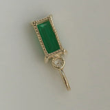 925 Silver Necklace Green Diamond Pendant High Carbon Jewelry