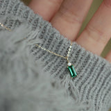 925 Silver Necklace Green Diamond Pendant High Carbon Jewelry
