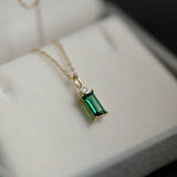 925 Silver Necklace Green Diamond Pendant High Carbon Jewelry