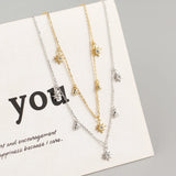 S925 Silver Necklace Zircon Star Pendant Sparkling Diamond Jewelry