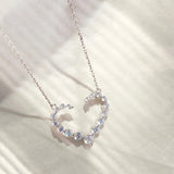 Sparkling Diamond Heart Necklace - High Carbon Diamond Jewelry