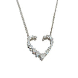 Sparkling Diamond Heart Necklace - High Carbon Diamond Jewelry