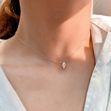 925 Silver Necklace Zircon Olive Diamond Pendant Women Jewelry Gift