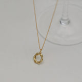 S925 Silver Circle Necklace Twist Pendant Jewelry for Women Girls