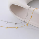 S925 Silver Disc Necklace for Women Girls