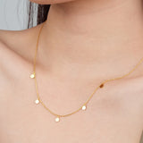 S925 Silver Disc Necklace for Women Girls