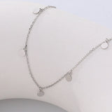 S925 Silver Disc Necklace for Women Girls