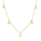 S925 Silver Disc Necklace for Women Girls