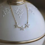 S925 Sterling Silver Necklaces Women Five Petals Necklaces Diamond Pendants
