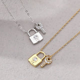 S925 Sterling Silver Locks and Keys Pendant Necklace for Women