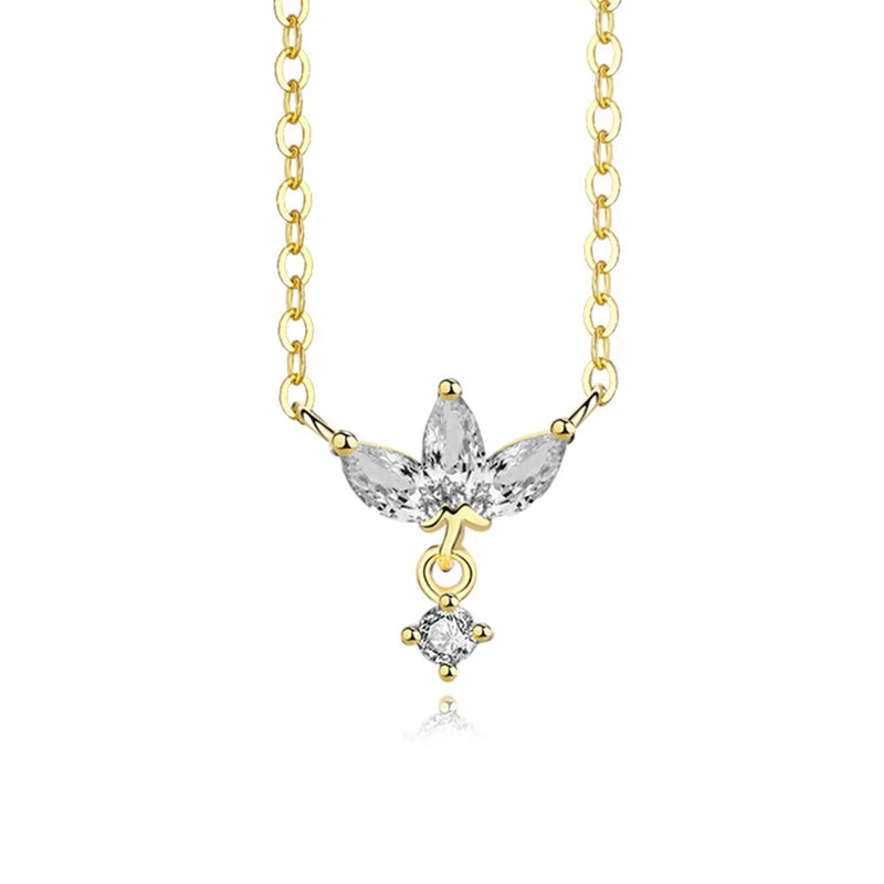 S925 Sterling Silver Marquise Crown Necklace for Women