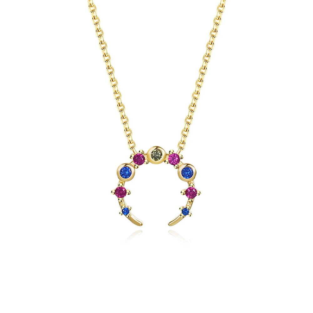 S925 Sterling Silver Moon Necklaces for Women Girls