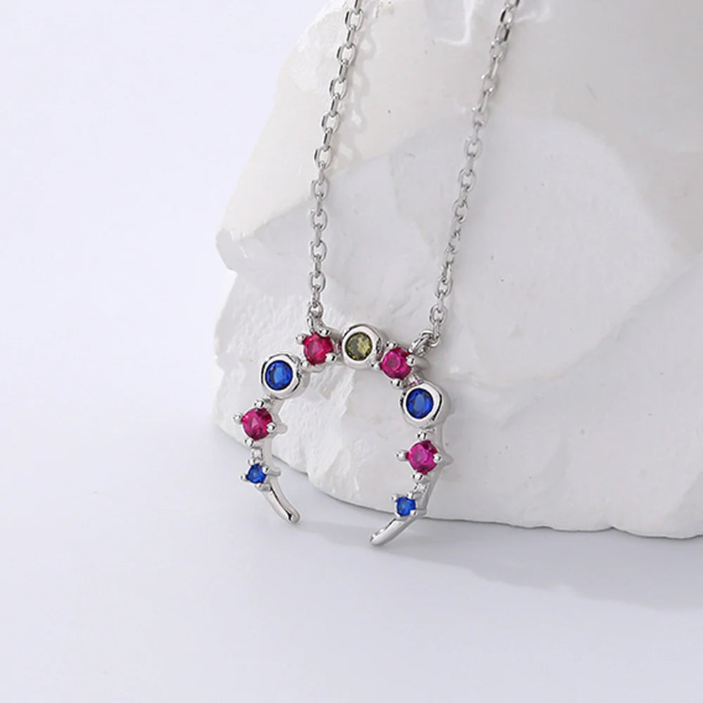 S925 Sterling Silver Moon Necklaces for Women Girls