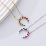 S925 Sterling Silver Moon Necklaces for Women Girls