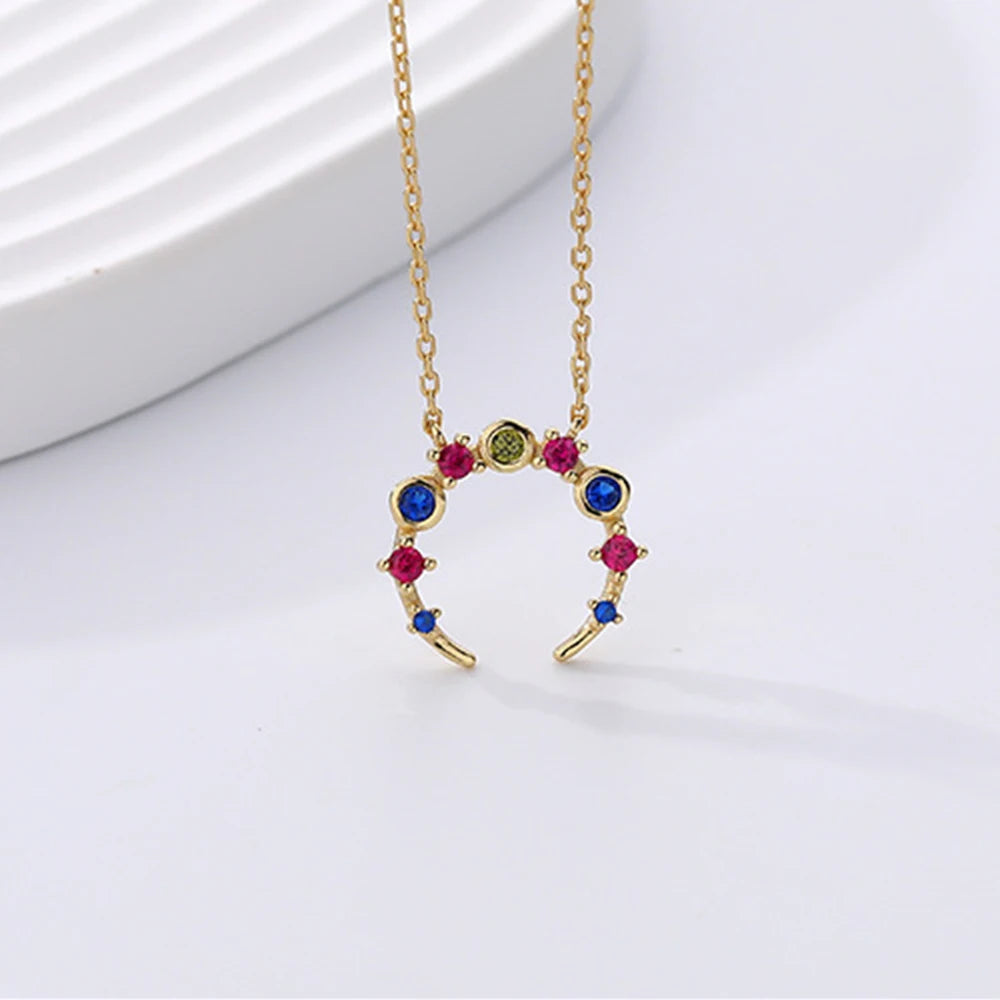 S925 Sterling Silver Moon Necklaces for Women Girls