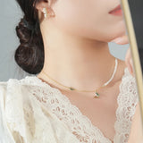 S925 Sterling Silver Pearl Necklaces choker Butterfly Pendants