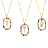 S925 Rainbow Necklaces for Women, Letter Pendants Jewelry, Holiday Girls