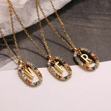 S925 Rainbow Necklaces for Women, Letter Pendants Jewelry, Holiday Girls