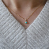 S925 Sterling Silver Turquoise Necklace Pendant Women's Jewelry
