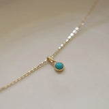 S925 Sterling Silver Turquoise Necklace Pendant Women's Jewelry