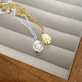 S925 Silver Pearl Necklace Women Irregular Pendants Jewelry Gift Party
