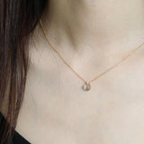 S925 Silver Star Moon Necklace Women Diamond Pendant Clavicle Chain