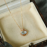 S925 Silver Star Moon Necklace Women Diamond Pendant Clavicle Chain