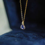 Sterling Silver Triangle Necklace Women Necklace Diamond Pendants