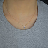Sterling Silver Triangle Necklace Women Necklace Diamond Pendants